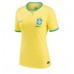 Maillot de foot Brésil Domicile vêtements Femmes Monde 2022 Manches Courtes